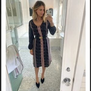 CUPCAKES AND CASHMERE nollie black dress black pink printed small NWT